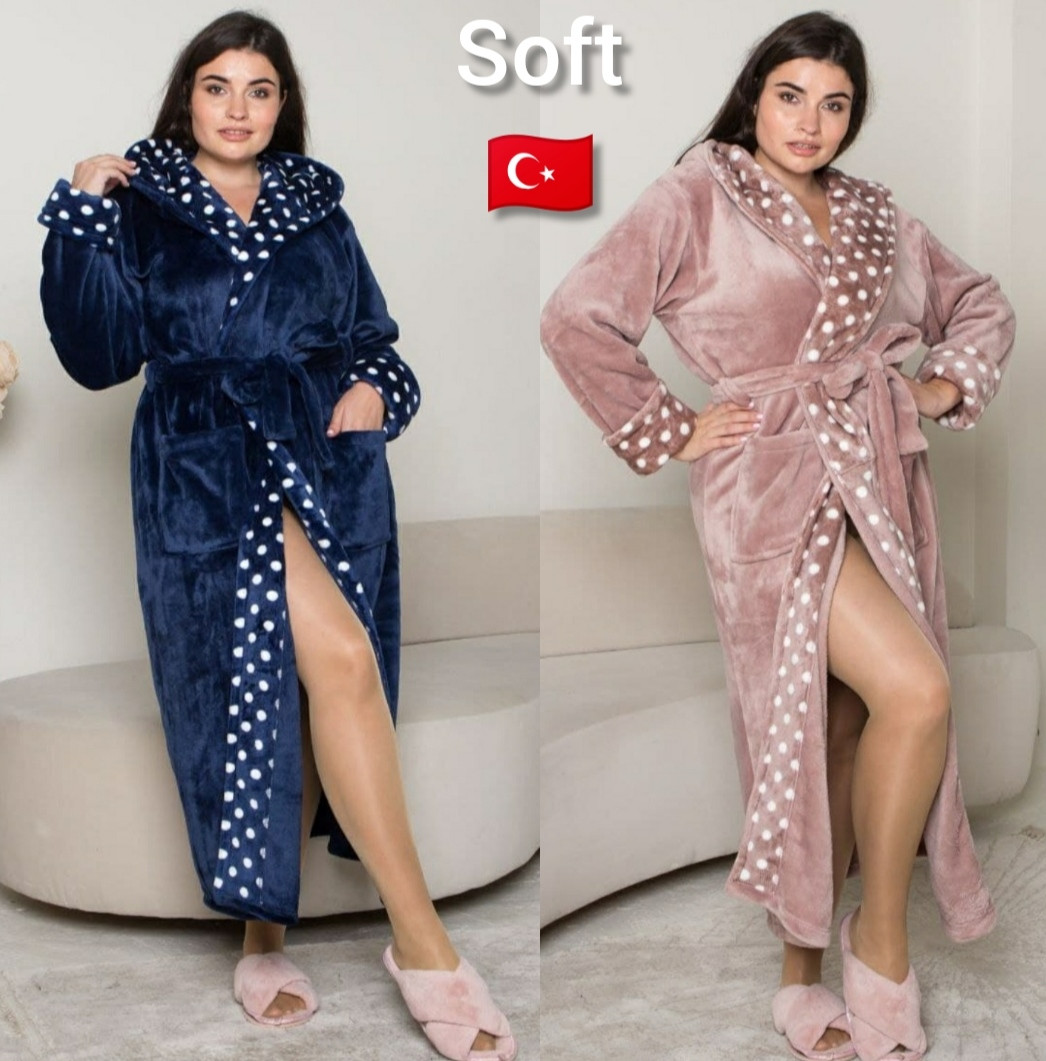 М'які теплі жіночі халати великі розміри Soft