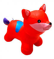 Детская надувная игрушка-прыгун Bambi Лисица, накачивается насосом, ребенку от 12 месяцев, красный