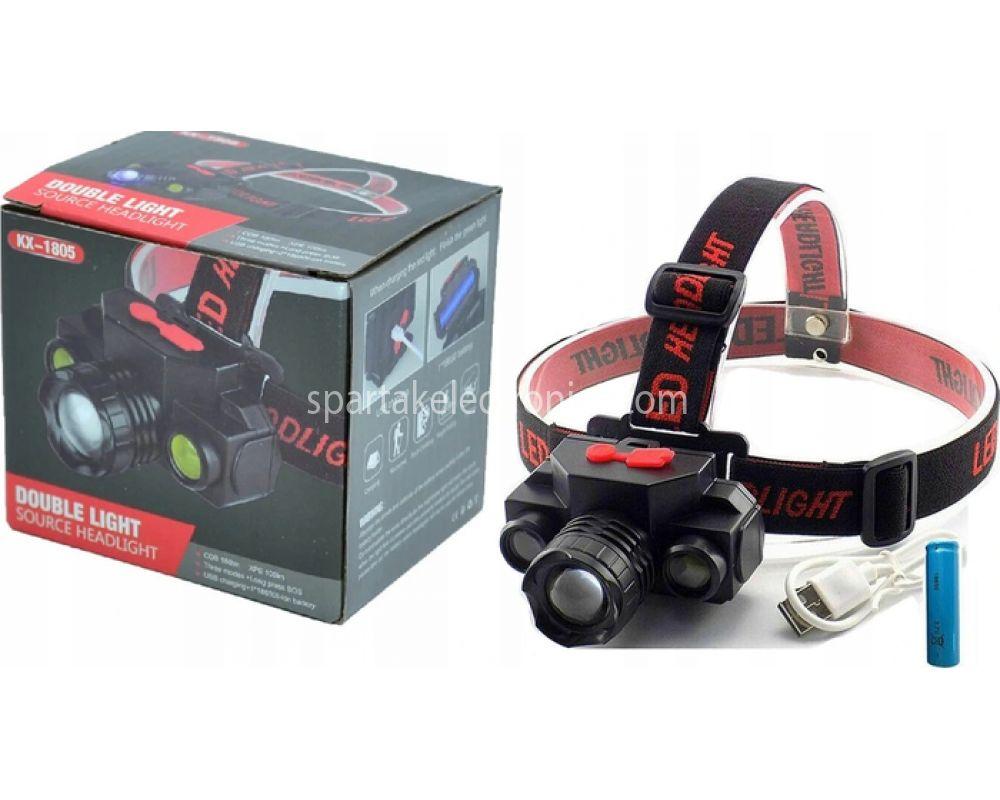 Налобний ліхтар BL 1805/8016 COB XPE 18650 usb charge (240 шт./ясть)