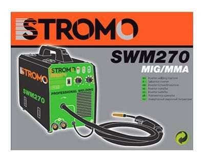 Инверторный сварочный полуавтомат STROMO SWM270, 5.5 кВт, КПД 85%, сварочный ток 30-270 А - фото 3 - id-p1530525975