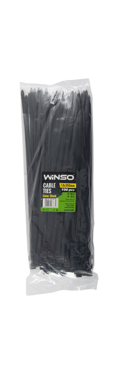 Хомут пластиковый черный 7.6 х 350 мм WINSO (ID#1530549439), цена: 246 ...