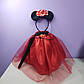 Костюм новорічний 2-8 років божа корівка спідниця та обруч вушка червоний колір мишка 1 шт, фото 3