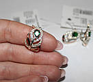 Кільце з зеленим цирконом і золотом Ваніль, фото 2