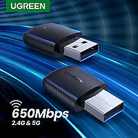 WiFi-адаптер UGREEN AC650 5G/2.4G двухдиапазонный Mini Wireless для ПК, ноутбука (CM448)