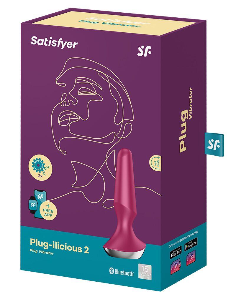 Анальная вибропробка со смарт управлением Plug-ilicious 2 Satisfyer Black/Berry/Silver