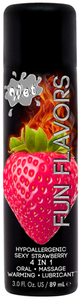 Їстівний лубрикант на водній основі 4 в 1 Wet Fun Strawberry полуниця 89мл