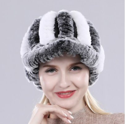 Шапка, кепка з хутра кролика Рекс