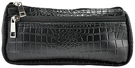 Шкіряна сумочка органайзер Crocodile чорна