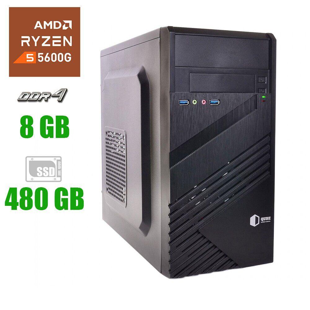 Новий ПК Prime Qube QB05M U3 MT/ Ryzen 5 5600G/ 8 GB RAM/ 480 GB SSD/ Radeon Vega 7/ 400W