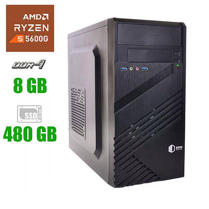 Новий ПК Prime Qube QB05M U3 MT/ Ryzen 5 5600G/ 8 GB RAM/ 480 GB SSD/ Radeon Vega 7/ 400W, фото 1
