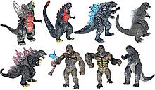 Набір фігурок 8в1 Годзілла проти Кінг-Конга, 8в1, 9 см - Godzilla vs King Kong, 8in1