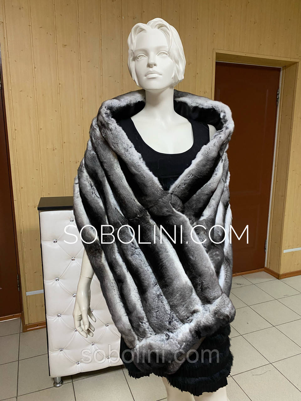 Палантин із хутра шиншили Select у наявності, фото 1