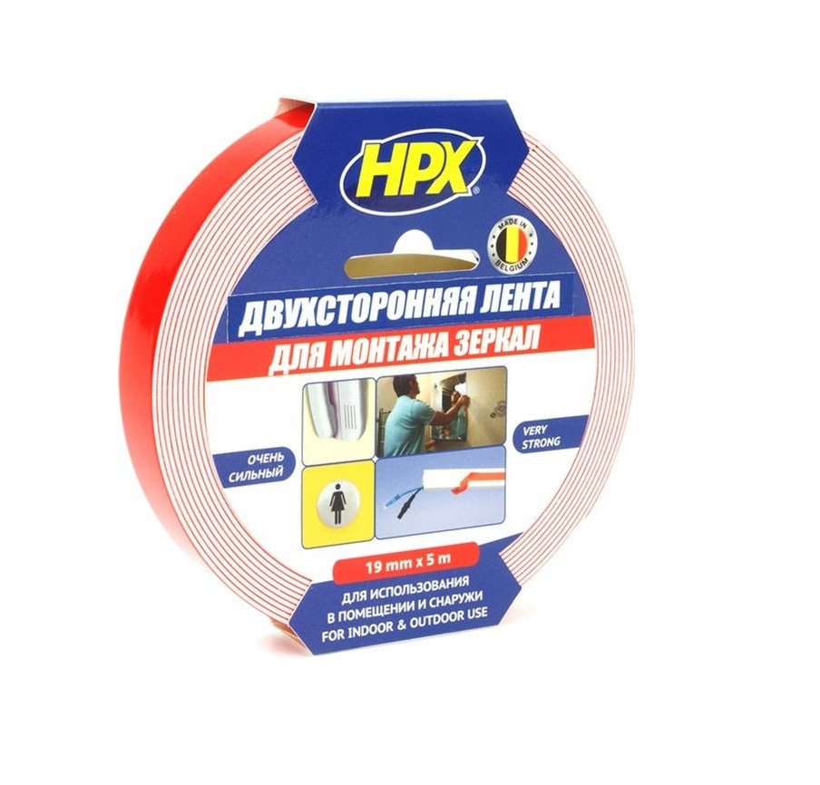 Двостороння монтажна стрічка HPX для дзеркал 19мм х 5м