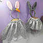 Костюм зайчика новорічний 1-8 років спідниця фатинова та обруч вушка колір сріблястий 1 шт зайчик, фото 2