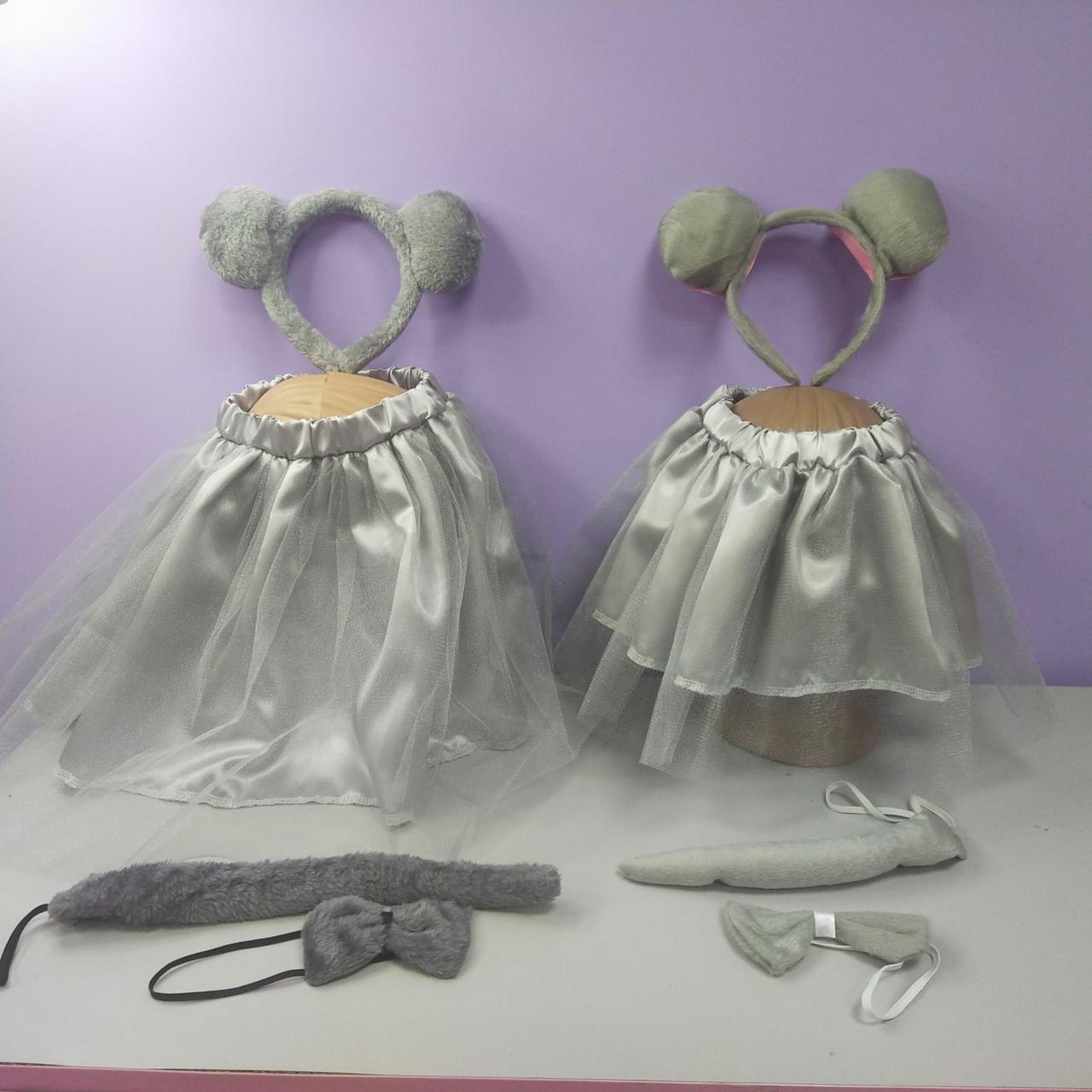 Костюм мишки новорічний зріст 98-128 см від 1 до 8 років мишеня сірий, фото 1