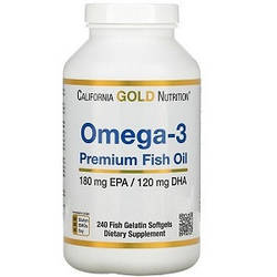 Вітаміни омега 3 California Gold Nutrition Omega-3 Premium Fish Oil (240 капсул.)