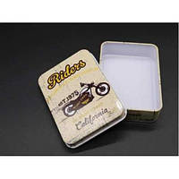 Коробочка пакувальна для подарунка металева Байкер