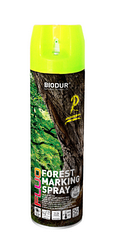 Флуоресцентна аерозольна фарба для маркування лісу Biodur Forest Marking Spray жовтий 500мл