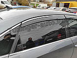 Дефлектори вікон з хром молдингом, вітровики Volkswagen Passat B7/B8 американець 2011-2018, фото 6