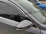 Дефлектори вікон з хром молдингом, вітровики Volkswagen Passat B7/B8 американець 2011-2018, фото 8