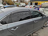 Дефлектори вікон з хром молдингом, вітровики Volkswagen Passat B7/B8 американець 2011-2018, фото 7