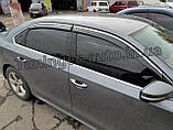Дефлектори вікон з хром молдингом, вітровики Volkswagen Passat B7/B8 американець 2011-2018, фото 10