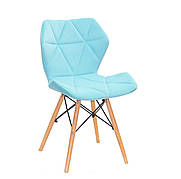 Стілець в скандинавському стилі на букових ніжках GREG Onder Mebli оксамит, колір блакитний B-1019