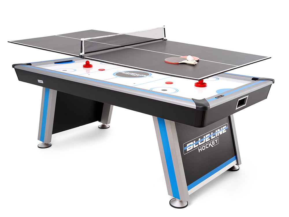 Аерохокей напольний 2 в 1 Artmann BLUE LINE великий ігровий стіл з тенісною кришкою від мережі 220 В