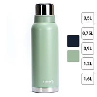 Термос питний Ranger Expert із двома чашками R_9202 0.9, Оливково-сірий