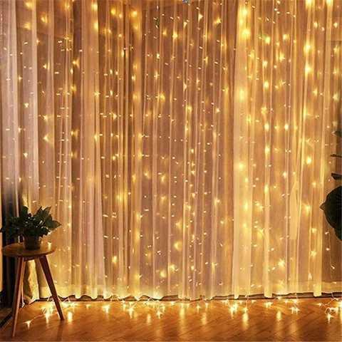 Яскрава гірлянда водоспад на вікно 3х3 м 400 Led Білий теплий