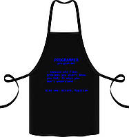 Фартух чорний кухонний з оригінальним принтом "Програмування"