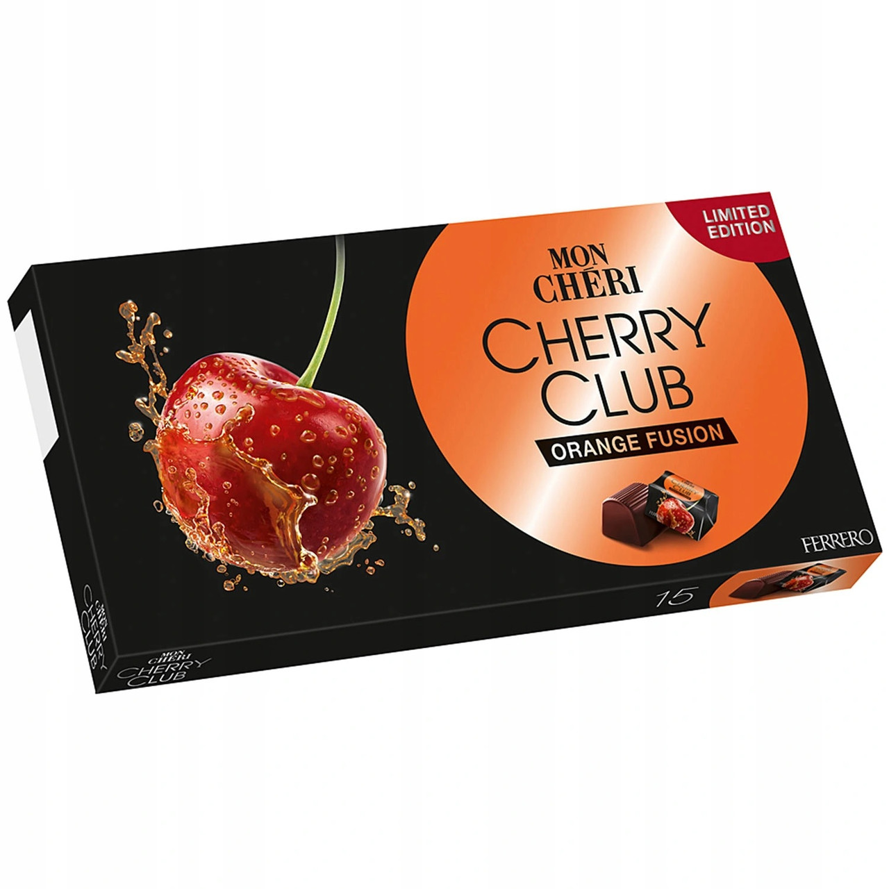 Цукерки Mon Cheri Cherry Club Orange Fusion Праліне Мон Чері Ferrero 157 г Німеччина (3 шт./1уп), фото 1