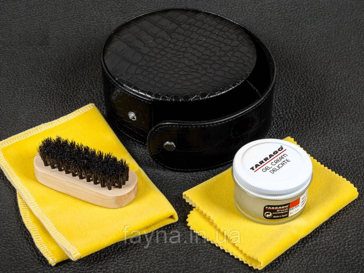 Набір для догляду за взуттям Tarrago Black Travel Kit For Delicate Leather