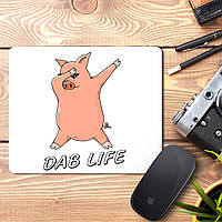 Килимок для миші з принтом Свиня "Dab life"