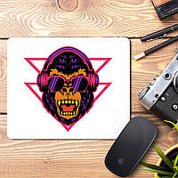 Килимок для миші з принтом Мавпа в навушниках