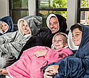 Толстовка-плед з капюшоном Huggle Hoodie Ultra Plush Blanket -синій /Плюшева кофта /Плед з рукавами, фото 3