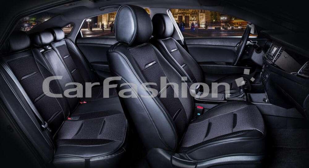 Каркасні чохли-накидки на сидіння CarFashion, модель BUSINESS PLUS, чорний/чорний, фото 1