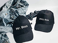 Парные кепки (бейсболки) с принтом "Mr. Boss. Mrs. Boss" Push IT