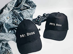 Парні кепки (бейсболки) з принтом "Mr. Boss. Mrs. Boss" Push IT