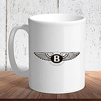Белая кружка (чашка) с логотипом автомобиля "Bentley3"