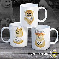 Сімейні білі чашки з принтом "Собаки"