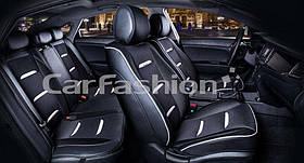 Каркасні чохли-накидки на сидіння CarFashion, модель BUSINESS PLUS, чорний/сірий