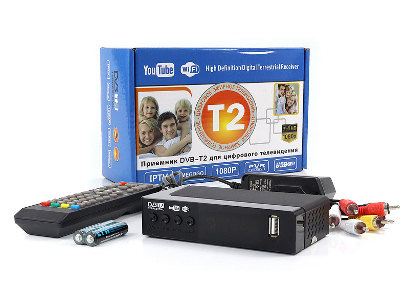 Цифровий ефірний приймач з екраном DVB-T2 пластик IPTV/YouTube/WiFi/MP4 MEGOGO Small 40шт 8065, фото 1