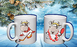 Парні білі чашки з принтом "Коровушки"