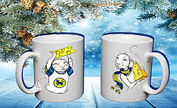 Парні білі чашки з принтом "Мишки"