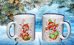 Парні білі чашки з принтом "Олені"