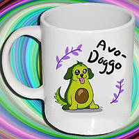 Білий кухоль з принтом "Avo-Doggo"