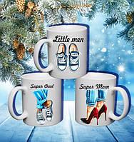 Сімейні білі чашки з принтом "Взуття"