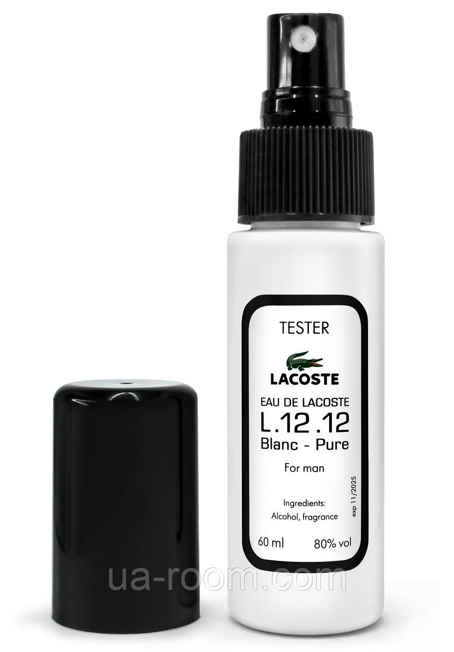 Тестер чоловічий Lacoste eau de lacoste L.12.12 Blanc - Pure, 60 мл K-325