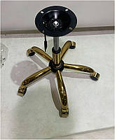 Стілець Torino GD-Office текстиль сірий BRO-18, із золотою хрестовиною на колесах (роликах), фото 9